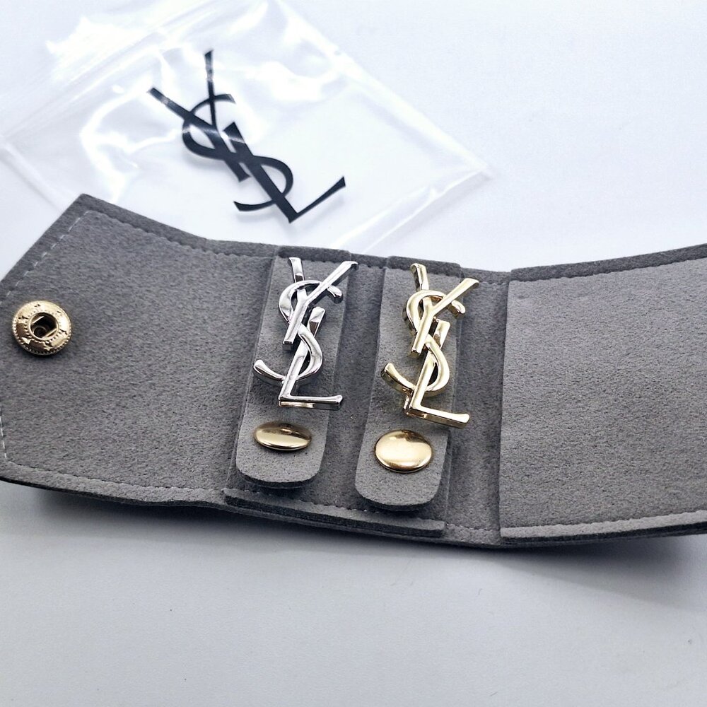 Bundle Vintage Gold Silver Yves Saint Laurent YSL Brooch Employee Appreciation 2 - Picture 6 of 8